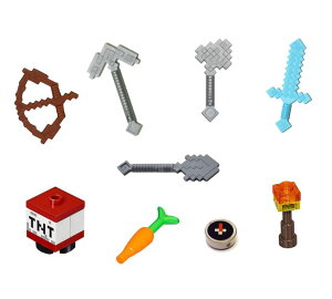 }CNtg }CN S LEGO Minecraft Minifigure Accessory and Weapon Pack (for Steve Alex),16 pcs ysAiz