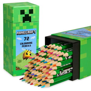 �}�C�N�� �������� �N���[�p�[ Minecraft Colouring Pencils Set for Kids 72 Pencils Colouring Box Creeper Design Colouring Set for Children Aged 3+ Official Merchandise Gifts for Boys �y���s�A���i�z