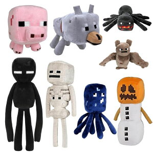 }CN  N[p[ XSLWAN 8Pack Creeper Plush Toy Game Plush Snow Golem Plush, Enderman Plush, Baby Wolf, Baby Pig, Spider, bat, Skeleton Shooter, Squid Stuffed Animals ToysCGreat Gift for Children and Fans. ysAiz