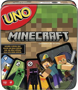 }CN  N[p[ Mattel Games UNO Minecraft Card Game for Family Night with Minecraft-themed Graphics in a Collectible Tin for 2-10 Players (Amazon Exclusive) ysAiz