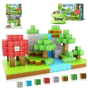 }CN  N[p[ Magnetic Blocks-Build Mine Magnet World Edition, Magnetic Toys for Boys & Girls Age 3-4 4-5 6-8,STEM Montessori Sensory Toys for Toddlers Gifts for 3+ Years Old,48PCS Fidget 1" Cubes Construction Toys ysA