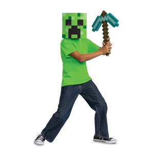 }CN  N[p[ Disguise Minecraft Pickaxe and Mask Costume Set, Official Minecraft Costume Accessories for Kids, One Size ysAiz