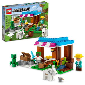 }CN  N[p[ LEGO Minecraft The Bakery Building Kit 21184 Game-Inspired Minecraft Toy Set for Kids Girls Boys Age 8+ Featuring 3 Minecraft Figures and Goat, with Village and Treasure Chest Accessories, Gift Idea ysA