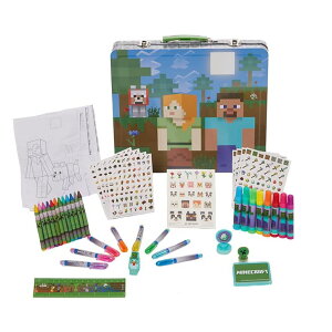 }CN  N[p[ Innovative Designs Minecraft Kids Deluxe Activity Set with Carrying Tin, Coloring Sheets, Tattoos, Stickers, & Art Supplies ysAiz
