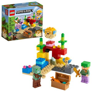 }CN  N[p[ LEGO Minecraft The Coral Reef Toy Building Set 21164 Pretend Play Minecraft Toy with Alex, Puffer Fish and Zombie Figures, Ideal Gift for Kids Who Love Minecraft, Boys & Girls Age 7+ Years Old ysAiz