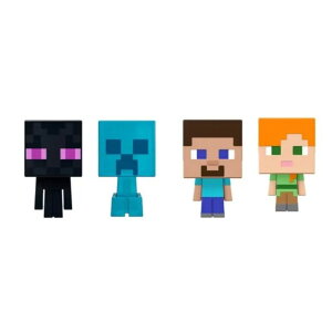�}�C�N�� �������� �N���[�p�[ Mattel Minecraft Mob Head Minis 2022 Set of 4 Micro Figures from HHP58-956B with Alex, Steve, Enderman and Supercharged Creeper �y���s�A���i�z
