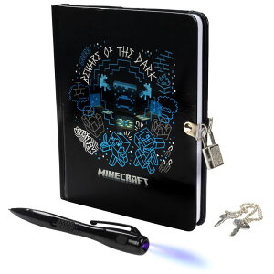}CN  N[p[ Minecraft: Beware of the Dark Diary for Kids with Lock & Key - Notebook Journal Includes Ballpoint Pen with Magic UV Light to Reveal Hidden Video Game Objects - Gamer Gift for Boys & Girls Age 8-12 ysA