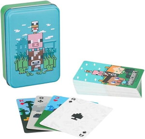 �}�C�N�� �������� �N���[�p�[ Paladone Minecraft Official Licensed Animal Playing Cards Tin, Standard Card Game Deck for Boys and Girls, Gamer Gift Set and Merchandise �y���s�A���i�z