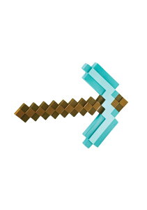 }CN  N[p[ Minecraft Pickaxe Accessory Prop - Diamond Pickaxe Costume Accessory - Battle Toy Accessory with Pixelated Design ysAiz