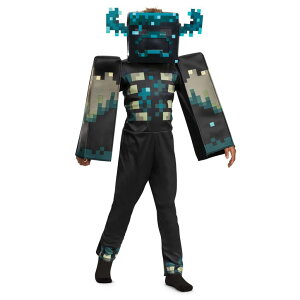 }CN  N[p[ Disguise Minecraft Warden Costume, Official Deluxe Minecraft Costume for Kids with Headpiece and Jumpsuit, Child Size (10-12) ysAiz