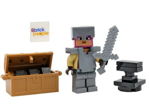 }CN  N[p[ LEGO Minecraft: Knight Minifigure with Chest and Anvil ysAiz