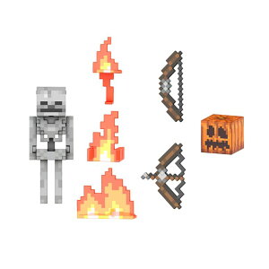 }CN  N[p[ Mattel Minecraft Diamond Level Skeleton Action Figure with 6 Accessories, 5.5-in Collector Scale & Pixelated Design ysAiz