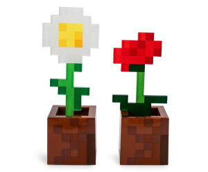 �}�C�N�� �������� �N���[�p�[ Minecraft Daisy and Poppy Flower Pot Mood Lights, Set of 2 | Nightstand Table Lamp with LED Light for Bedroom, Desk, Living Room | Home Decor Room Essentials | Video Game Gifts and Collectibles �y���s�A���i