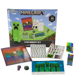 �}�C�N�� �������� �N���[�p�[ Minecraft Kids Coloring Art and Sticker Set, 30 Pcs. School & Craft Supplies with Pencil Case �y���s�A���i�z