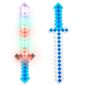 }CN  N[p[ Fun Central LED 24" Light Up Pixel 8-Bit Toy Sword for Kids - Blue - 2 Pack (Blue, 24") ysAiz