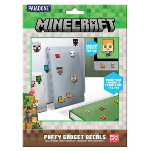 �}�C�N�� �������� �N���[�p�[ Minecraft Official Licensed Puffy Gadget Decals Laptop and Phone Case Stickers for Boys and Girls, Creeper, Steve, TNT Gamer Gift, Overworld Decals for All Ages | Paladone �y���s�A���i�z