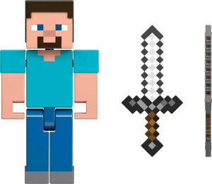 �}�C�N�� �������� �N���[�p�[ Mattel Minecraft Toys, Steve Action Figure with Accessory & Portal Piece, Collectible Toy in 3.25-inch Scale �y���s�A���i�z