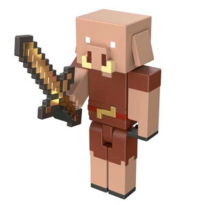 �}�C�N�� �������� �N���[�p�[ Minecraft Piglin Craft-a-Block 2-Pk, Action Figures & Toys to Create, Explore and Survive, Authentic Pixelated Designs, Collectible Gifts for Kids Age 6 Years and Older �y���s�A���i�z