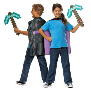 }CN  N[p[ Disguise Minecraft Pickaxe and Cape Costume Set, Official Minecraft Costume Accessories for Kids, One Size ysAiz