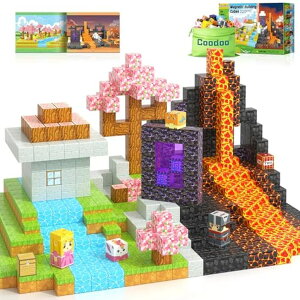 }CN  ender dragon Magnetic Blocks - Build Mine Magnet World Magic Portal Set, Magnetic Tiles 1" Building Blocks Toddler Toys STEM Sensory Outdoor Toys for 3+ Year Old Boys & Girls, Creative Kids Games Kids Toys 84PCS ysAi