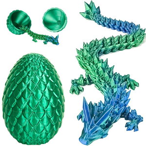 }CN  ender dragon Dragon Eggs with Dragon Inside, 3D Printed Surprise Funny Gifts for Kids, Articulated Dragon Fidget Toys for Adults, Executive Desk Toys Office Room D?cor (Christmas Green, M-Size) ysAiz