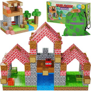 }CN  ender dragon BrainSpark 100PCS Magnetic Pixel Cubes World Pack Edition Magnet Building Blocks STEM Montessori Stacking Toys for Toddlers Construction Toy Fidget Boys Girls Ages 3-9 ysAiz