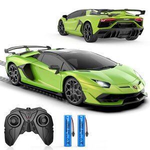 R J[ Mtg RC   AEROQUEST Remote Control Car for Lamborghini, Officially Licensed 1:16 Scale Lambo Hobby Rc Cars with Headlight, 2.4GHz Race Car Toys for Boy Girl 4-12 Years Old, 12Km/h, Birthday Gift ysAiz