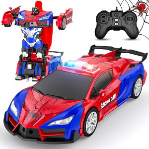 R J[ Mtg RC   CEGOUFUN Remote Control Car for Kids, Rc Cars for Boys Age 8-12, One Button Transformation to Robot with Flashing Light 2.4Ghz Transforming Robot Car 1:18 Scale for Kids with 360 Degree Rotation ys