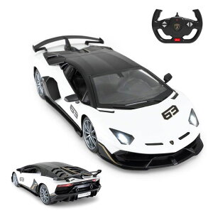 �����R�� �J�[ �M�t�g RC �������� �� RASTAR Toy Lamborghini Car 1:14 Lamborghini Aventador SVJ Remote Control Model Car, Super RC Sport Racing Car for Kids Boys Gifts, 2.4GHz / White �y���s�A���i�z