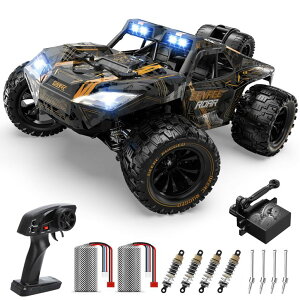 R J[ Mtg RC   DEERC 1:14 All Terrain Fast RC Car, 40KPH High Speed RC Truck with LED Headlight for Boys, Offroad 2.4Ghz 4x4 Remote Control Car, Monster Truck Toy, 2 Batteries ysAiz