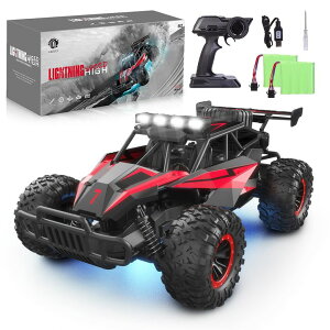 R J[ Mtg RC   LARVEY 1:16 Scale Remote Control Car, 20 Km/h High Speed Remote Control Truck Off Road RC Monster Vehicle with LED Headlights and Chassis Lights, Electric Toy for Boys Kids and Adults ysAiz