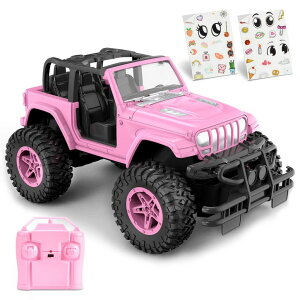�����R�� �J�[ �M�t�g RC �������� �� NQD Pink RC Cars 1:16 Scale with DIY Sticker, Remote Control Car for Girls, 80 Min Play 2.4Ghz Jeep RC Trucks,Little Girl Toys Gifts for 4-5 6-7 8-10 Years Old �y���s�A���i�z