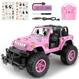 �����R�� �J�[ �M�t�g RC �������� �� NQD Remote Control Car, Rechargeable RC Racing Cars with Stickers 1:16 Scale, 80 Min Play, 2.4Ghz Off Road Trucks All Terrain Toys Gifts for 3-Year-Old Girls �y���s�A���i�z