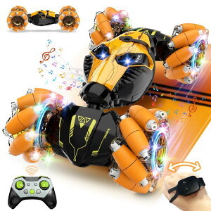 R J[ Mtg RC   Banbanda Remote Control Car Toys for Ages 5-13: Best Gifts for Boys with Cool Spray 5WD Drift 360° Rotating RC Car - Gesture Sensing Car Toys for Ages 6-12 for Christmas Birthday Gifts (Yellow) ys