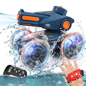 R J[ Mtg RC   FUNiOi Amphibious Remote Control Car, Water and Land Stunt Car Toy with RC, Gesture Sensing, Lights, 4WD, 360° Rotation - for Kids 6+, Beach and Pool Fun for Boys and Girls ysAiz
