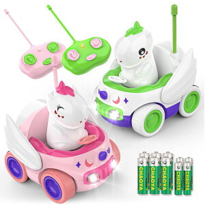 R J[ Mtg RC   Kroyedfuw 2 Pack Unicorn Remote Control Car for Toddler, Unicorns Gifts for Girls and Boys, Car Toys for Kids with LED Lights and Music, Christmas Birthday Gifts for Baby 2 3 4 5 Year Old ysAi