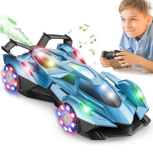 R J[ Mtg RC   SASBSC Lambo Remote Control Car for Boys 4-7 8-12 Drift Rc Cars with 360° Rotation, Spray, Music & Lights 1:12 Rechargeable Rc Car Toys 10-12km/h Sport Race Toy Cars Gifts for Kids (Blue) ysA