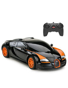 �����R�� �J�[ �M�t�g RC �������� �� RASTAR RC Car | 1:24 Bugatti Veyron 16.4 Grand Sport Vitesse Radio Remote Control Racing Toy Car Model Vehicle, Black/Orange �y���s�A���i�z