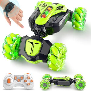 R J[ Mtg RC   Gesture Sensing RC Stunt Car - Best Gifts for Boys 6-12 Year Old 360° Rotating 2.4Ghz 4WD Remote Control Transform Hand Controlled Carwith Light & Music, Birthday Presents for Kids Age 7 8 9 10 ys