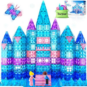 AiƐ̏ Ai GT It Frozen Toys for Girls Magnetic Tiles 102pcs with 2 Stairs 2 Dolls Princess Castle Building Toys Girls Toys Age 4-5 6-8 Magnetic Blocks Birthday Xmas Gifts for Girls Toys for 3 4 5 6 7 8+ Year Old ys
