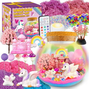 AiƐ̏ Ai GT It Unicorn Terrarium Crafts Kit for Kids-LED Night Light Up & Remote Unicorn Birthday Gifts Toys for Girls Ages5 6 7 8 9 10 Year Old-Christmas Gifts for Girls ysAiz