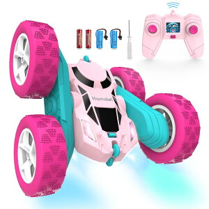 AiƐ̏ Ai GT It Hamdol Remote Control Car for Girls Pink RC Car Double Sided 360°Flip Stunt Car with Headlights, All Terrain Tires, Rechargeable Batteries Toy Car for 6 7 8 9 10 11 12 Girls Birthday ysAiz