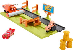 fBYj[ sNT[ J[Y Mattel Disney Pixar Cars Playset with 3 Toy Vehicles & 2 Ways to Play, Frank Escape & Stunt Race Playset Includes Lightning McQueen ysAiz