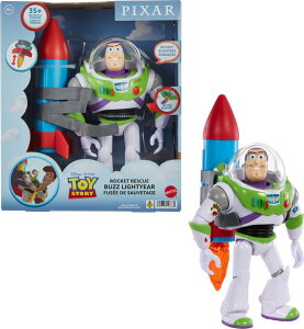 sNT[ gCXg[[ Mattel Disney and Pixar Toy Story Talking Action Figure, Rocket Rescue Buzz Lightyear with 20+ Sounds & Phrases, Rocket & Moving Helmet Visor, 12-inch Scale ysAiz