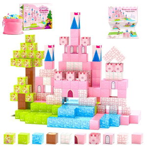 vZX Vf Hiwawind Updated Magnetic Blocks-Princess Toys, Creative Magnetic Building Blocks Toddler Toys, Birthday Gifts for Kids 3+ Years Old, STEM Montessori Sensory Toys for Boys & Girls Age 3-4 4-5 6-8 ysAiz