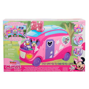 ~bL[}EX ~j[}EX ~bL[ ~j[ Disney Junior Minnie Mouse Bows-A-Glow Rolling Glamper 13-piece Figures and Playset, Kids Toys for Ages 3 Up, Amazon Exclusive by Just Play ysAiz
