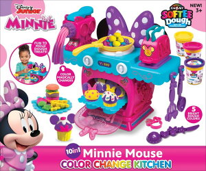 ~bL[}EX ~j[}EX ~bL[ ~j[ Disney Junior Minnie Mouse Color Change Kitchen by Softee Dough, 10 in 1 Activities Perfect for Ages 3 and Up ysAiz