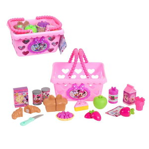 ~bL[}EX ~j[}EX ~bL[ ~j[ Disney Junior Minnie Bow-Tique Bowtastic Shopping Basket Set with Pretend Food and Accessories, Pretend Play, Kids Toys for Ages 3 Up by Just Play ysAiz