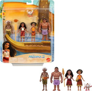 AiƓ`̊C }EC Ai Mattel Disney Moana 2 Toys, Moanafs Canoe Crew Playset with 5 Small Dolls in Signature Outfits & 3 Accessories, Inspired by The Movie ysAiz