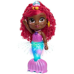 g}[Ch vZX AG Just Play Disney Junior Splash & Glow Ariel Lights and Sounds 11.5-inch Doll and Accessories, 5-Pieces, Kids Toys for Ages 3 Up ysAiz